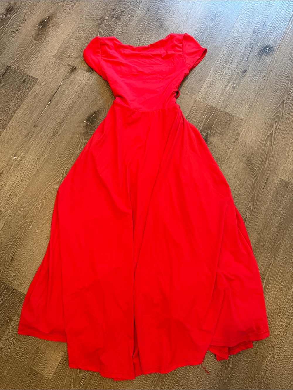 Women’s Red Cap-Sleeve Midi Dress
